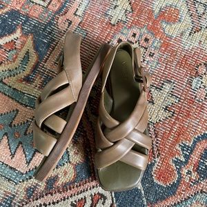 Vince Rexx Sandal in Beautiful & Trendy Puffy Olive Green. Size U.S. 7.5
